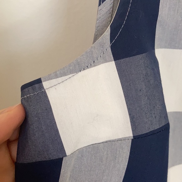 Anthropologie navy  checked, sleeveless top - Picture 7 of 10